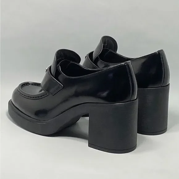 Prada Chocolate Flow Block-Heel Loafers size 41 - Picture 6 of 13